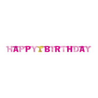 BANNER 1ST BIRTHDAY PINK
